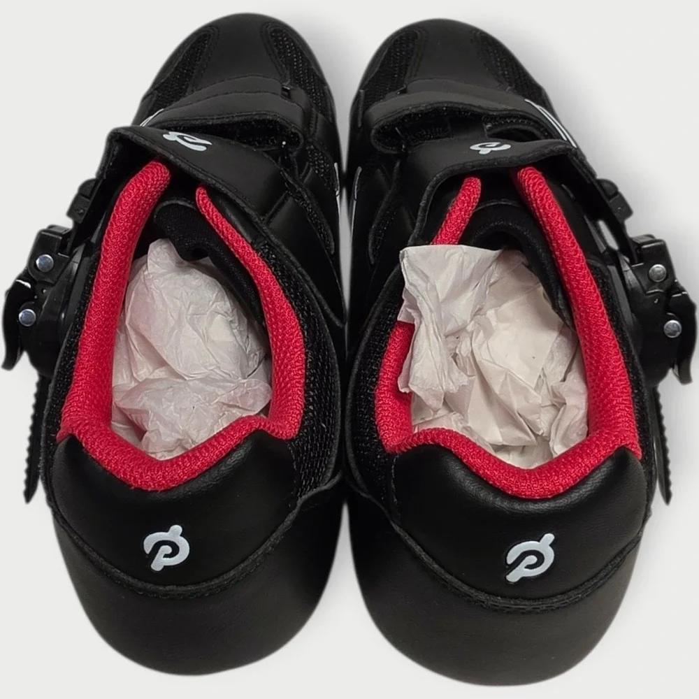 Peloton Cycling Shoes Mens Size 7 Womans Size 9‎ Black Red White EU 40 W/Box